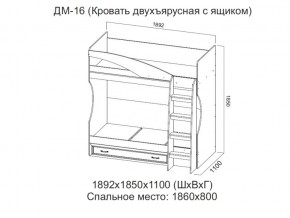 ДМ-16 Кровать двухъярусная с ящиком в Пыть-Яхе - pyt-yah.магазин96.com | фото