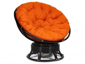 Кресло-качалка Papasan w 23/01 B с подушкой Antique brown, ткань Оранжевый в Пыть-Яхе - pyt-yah.магазин96.com | фото