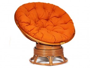 Кресло-качалка Papasan w 23/01 B с подушкой Cognac, ткань Оранжевый в Пыть-Яхе - pyt-yah.магазин96.com | фото