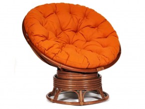 Кресло-качалка Papasan w 23/01 B с подушкой Pecan, ткань Оранжевый в Пыть-Яхе - pyt-yah.магазин96.com | фото